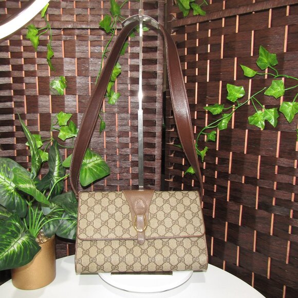 Gucci Brown Monogram Shoulder Bag - Picture 1 of 15